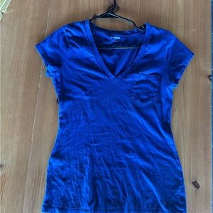 Express Royal Blue V-Neck Tee